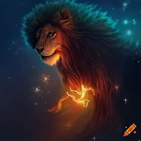 Lion constellation in fantasy art style