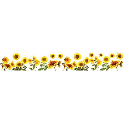 Home decor line sunflowers border decal - walmart.com | Floral wall sticker, Floral wall decals ...