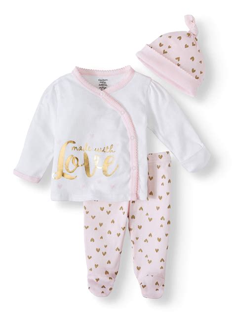 Gerber - Gerber Baby Girls' Organic Cotton Take Me Home Outfit Set, 3-Piece - Walmart.com ...