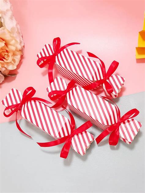 5pcs Striped Print Candy Wrapping Box | Papiergeschenke ...