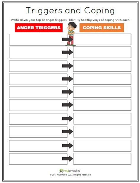 Printable Anger Triggers Worksheet