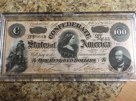 1864 $100 DOLLAR BILL CONFEDERATE STATES CURRENCY CIVIL WAR PAPER MONEY | #1945845546