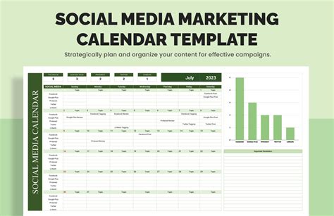 Sample Social Media Marketing Calendar Template Design