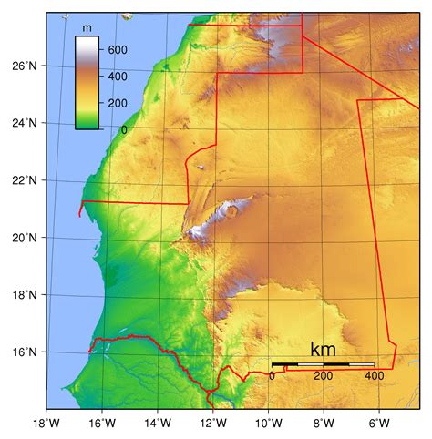 Large physical map of Mauritania | Mauritania | Africa | Mapsland | Maps of the World