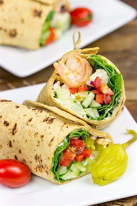 Greek Salad Wraps with Shrimp | Wrap up dinner tonight!