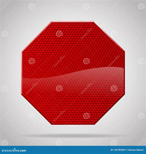 Red Reflective Warning Octagon Sign Stock Vector - Illustration of banner, reflector: 102783095