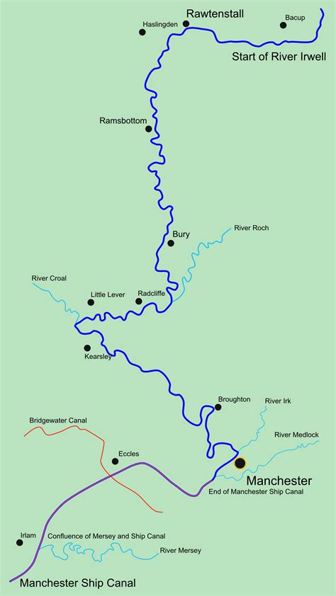 Bridgewater canal, Map, River