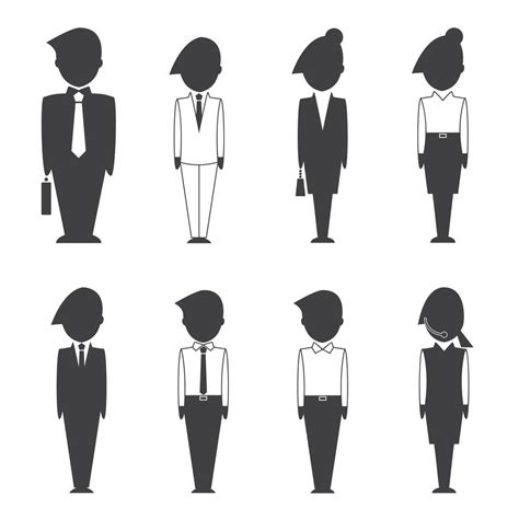 Business people silhouette icons 1214953 Vector Art at Vecteezy