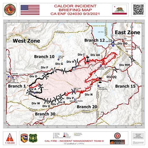 California Caldor Fire Briefing Map and Public Information Map for Friday, September 3, 2021 ...