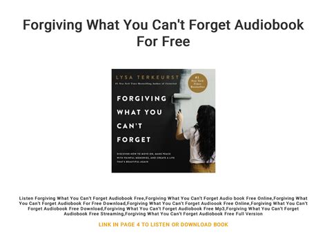 Forgiving What You Can't Forget Audiobook For Free by NicolaJosslyn - Issuu