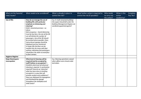 COVID-19 Risk Assessment Template for Workplaces in Word and Pdf formats - page 4 of 15