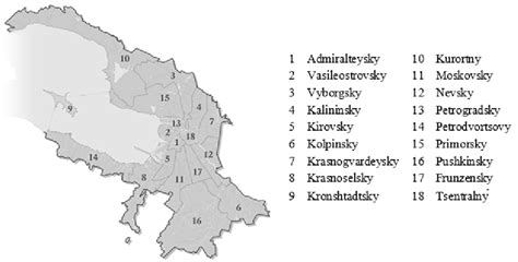 Administrative districts of St. Petersburg | Download Scientific Diagram