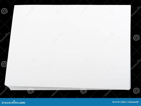 Blank White Sheet of Paper on Black, Close Up View Stock Photo - Image ...