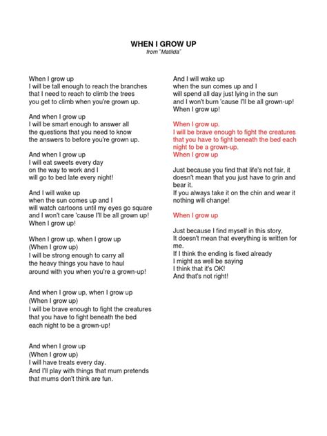 When I Grow Up Lyrics | PDF