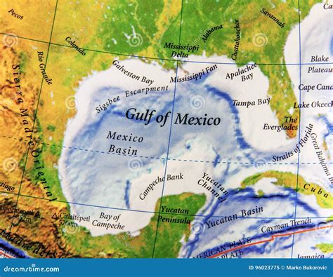 Geographic Map of Gulf of Mexico in Mexico Country Stock Image - Image of shore, fouled: 96023775