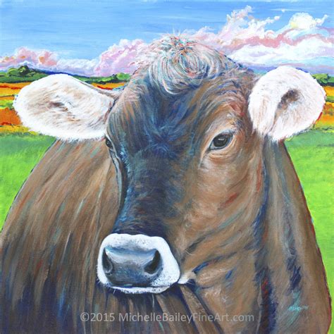 Brown Swiss Cow in a Swedish Pasture by Michelle Bailey - Michelle Bailey Fine Art Washington ...