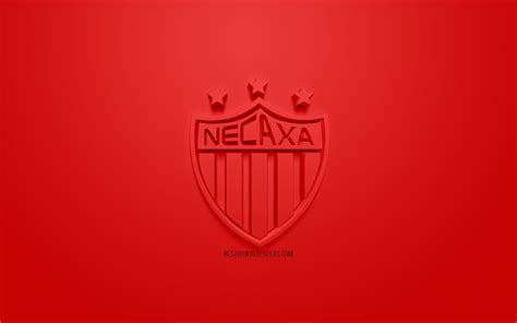 Download wallpapers Club Necaxa, creative 3D logo, red background, 3d ...