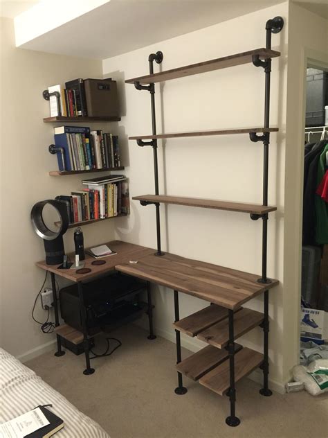 How to make diy industrial shelves from black iron pipe. - Home ...