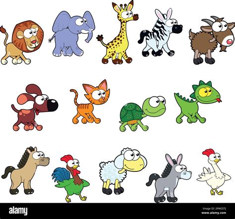 Group of funny animals. Vector, cartoon isolated characters Stock Vector Image & Art - Alamy