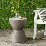 Safavieh Athena Outdoor Modern Concrete Round Accent Table - Dark Grey - Walmart.com