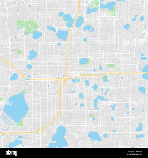 Downtown vector map of Orlando, United States. This printable map of ...