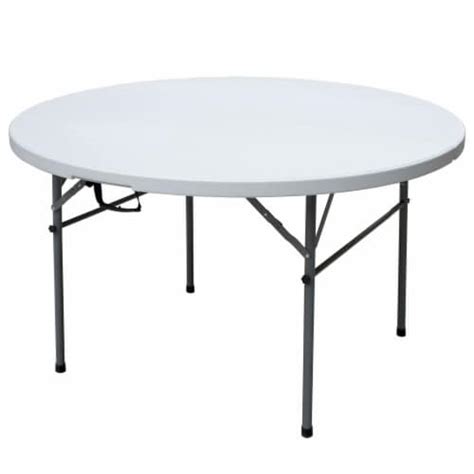 Plastic Development Group 4 Ft Round Indoor Outdoor Folding Banquet Table, White, 1 Piece - Pay ...