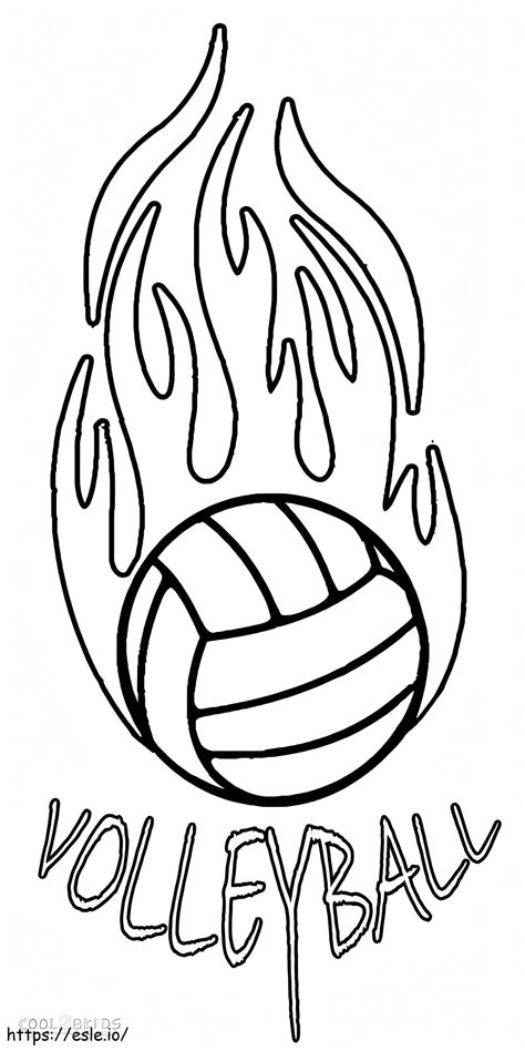 Fire Volleyball Coloring Pages coloring page