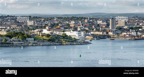 Plymouth Ferry Terminal Cityscape Panoramic, Devon. High resolution image Stock Photo - Alamy