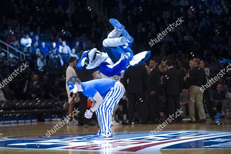 Creighton Bluejays Mascot Leaps Over Student Editorial Stock Photo ...