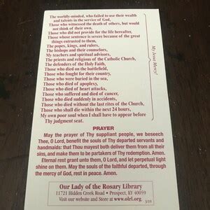 Litany for the Poor Souls in Purgatory 25 Pack of Prayer Cards - Etsy