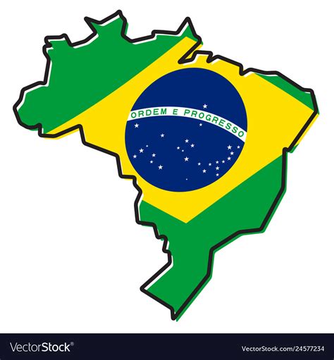 Simplified Map Of Brazil Outline With Slightly Vector Image | The Best Porn Website