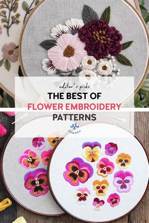 Flower embroidery patterns & kits - floral stitches for your home