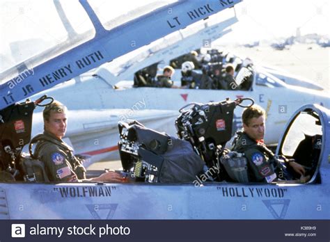 TOP GUN BARRY TUBB, WHIP HUBLEY TOP GUN Date: 1986 Stock Photo ...