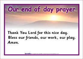 End of day prayer posters (SB1204) - SparkleBox | End of day prayer, School prayer, Morning ...