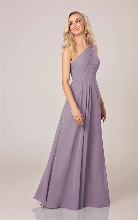 Simple One-Shoulder Bridesmaid Dress with Ruching | Sorella Vita ...