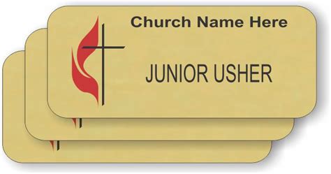 United Methodist Church Gold Badge Junior Usher Bundle (10 Badges) - $42.59 | NiceBadge™