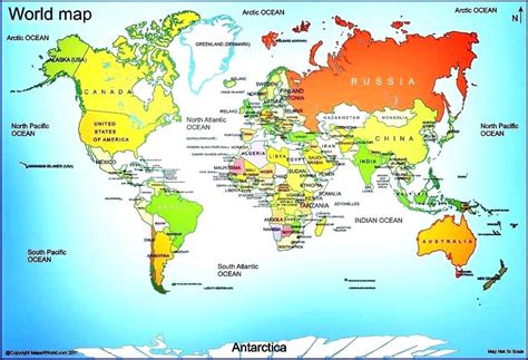 Best World Map Image 2019 New - World Map Continents - 1024x698 ...