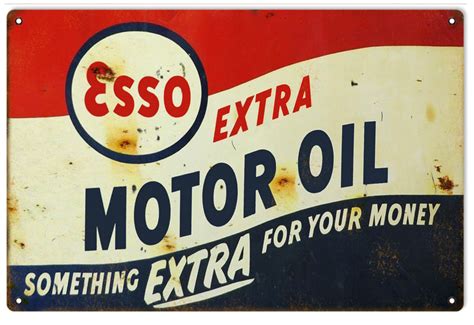 Reproduction ESSO Extra Motor Oil Sign 16x24 - Reproduction Vintage Signs