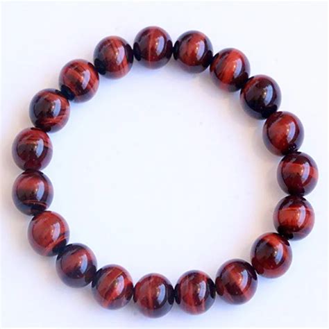 Natural Red Tiger Eye Bracelet Beads Red Tiger Eye Stone Bracelets for ...