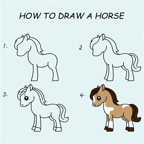 Paso a paso para dibujar un caballo. tutorial de dibujo de un caballo ...