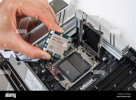 Manual installation of the AMD Ryzen 9 7950X3D processor into the ...