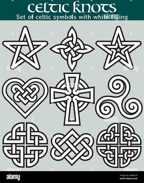 Set of 9 symbols made with Celtic knots for use in tattoos or designs ...