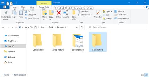 Change or Restore Default Location of Screenshots Folder in Windows 10 ...