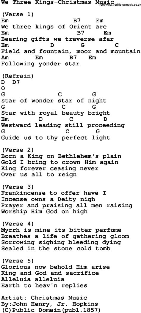 We Three Kings Lyrics Printable