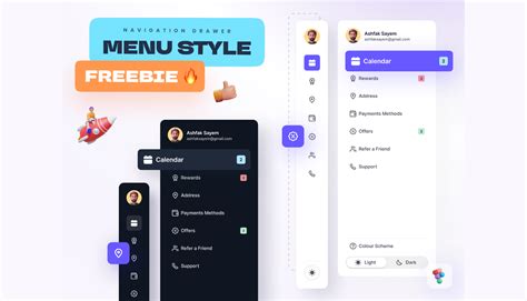 Navigation Drawer- Menu Style | Figma