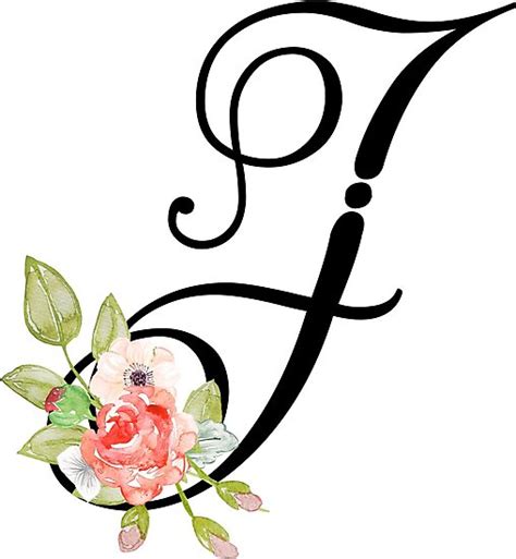 "Floral Monogram Fancy Script Letter J" Photographic Print by Grafixmom ...