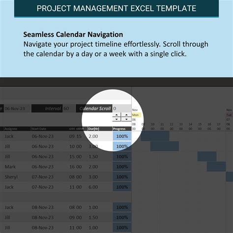 Hourly Planner Gantt Chart Excel Template, Project Management Excel ...