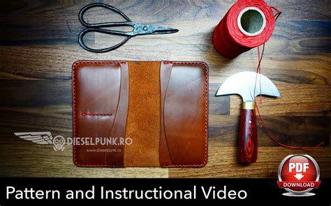 Long Wallet Pattern - Leather DIY - Pdf Download - Wallet Template - Video Tutorial