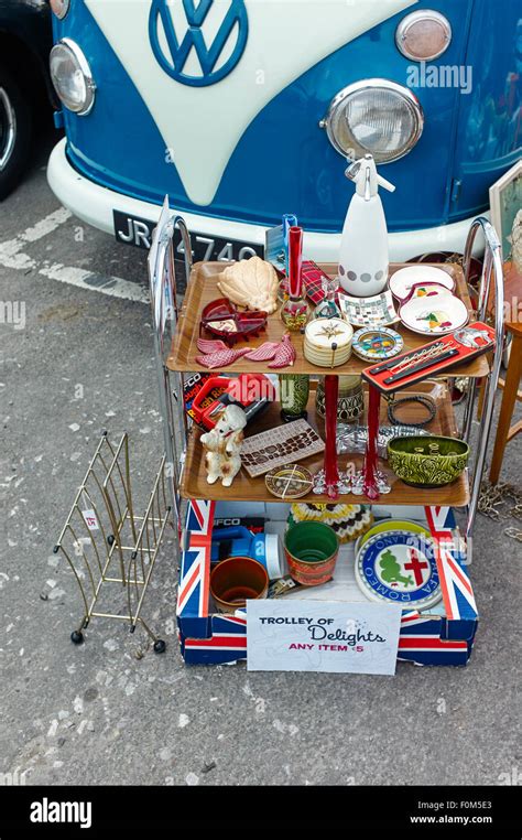 Vintage car boot sale items Stock Photo - Alamy