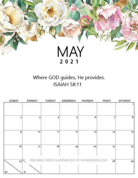 FREE Bible Verse Calendar 2021 to Inspire You! | Printable calendar ...